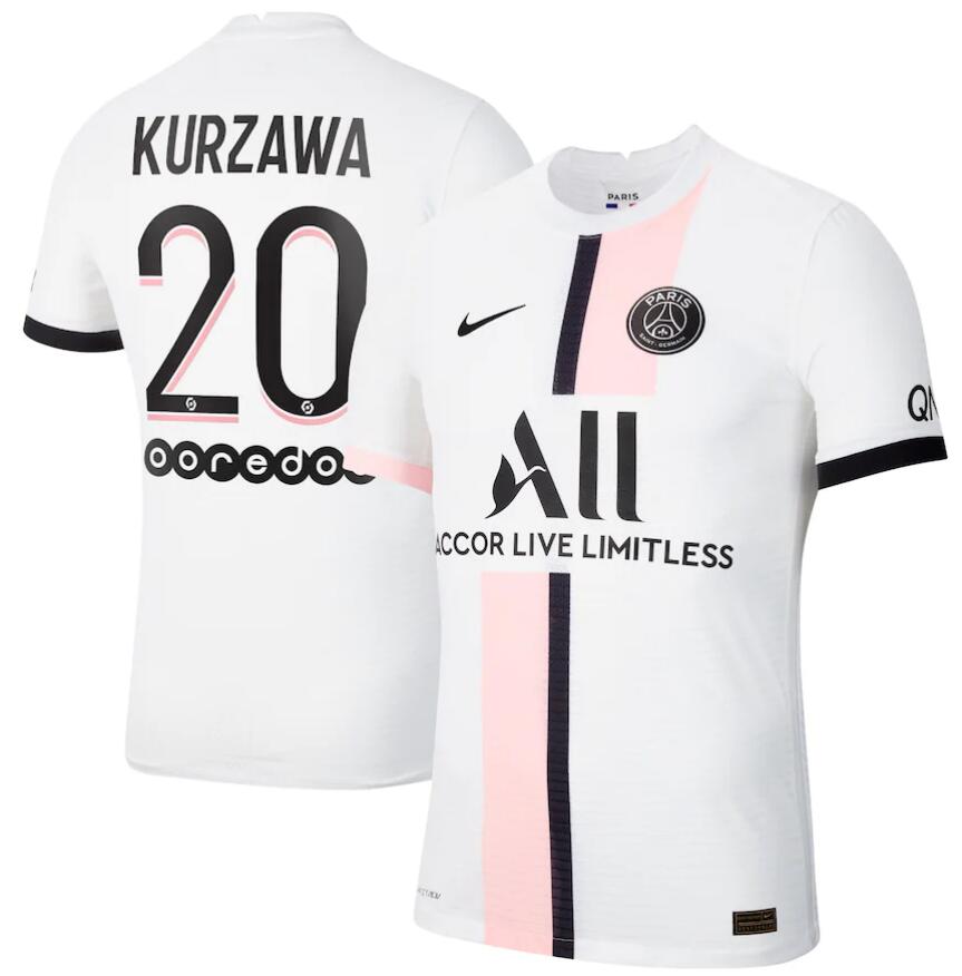 2021/22 Maillot PSG Extérieur Away Kit Soccer Jersey with Kurzawa 20 printing